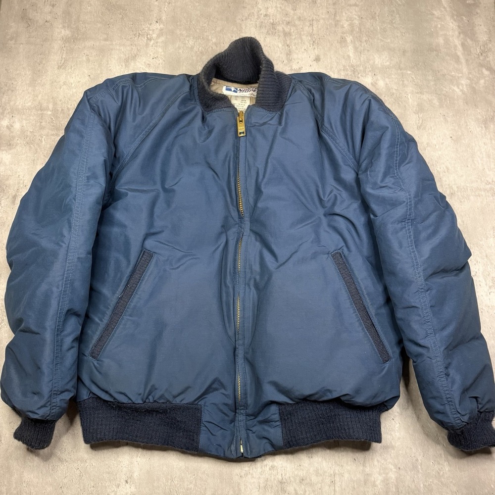 Vintage Eddie Bauer North Slope Goose Down Jacket Mens Medium Blue Puffer 0568